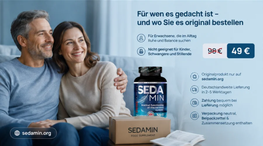 Sedamin — für Erwachsene in Österreich, die im Alltag Ruhe und Balance suchen