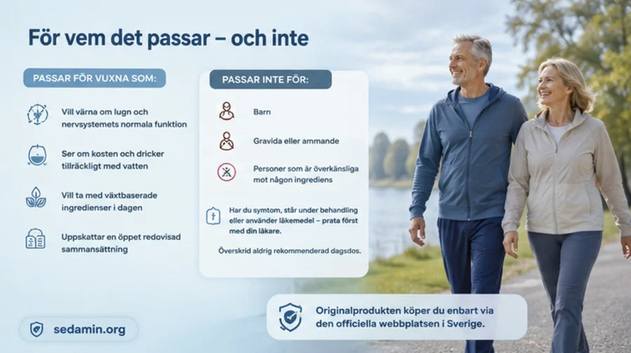 Sedamin — för vuxna som vill värna om lugn och balans
